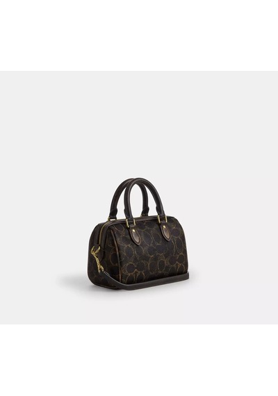Coach Mini Rowan Crossbody Kadın Çanta Altın - Siyah