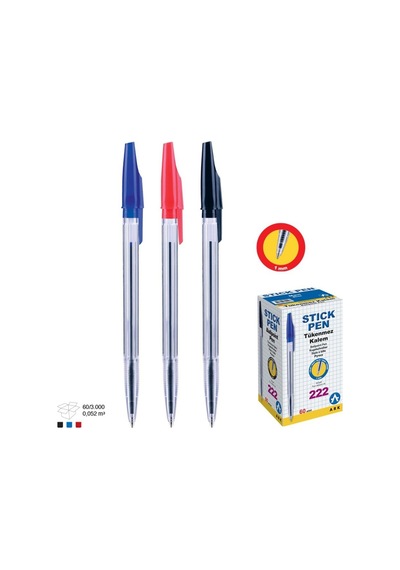 Ark 1.0 MM Tükenmez Kalem Siyah 60'lı Paket