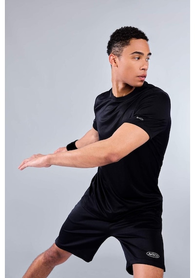 Defacto - Slim Fit Dar Kesim Bisiklet Yaka Çabuk Kuruyan Nefes Alabilen Esnek Kumaş Baskılı Sporcu Kısa Kollu Siyah Defacto - Slim Fit Dar Kesim Bisiklet Yaka Çabuk Kuruyan Nefes Alabilen Esnek Kumaş Baskılı Sporcu Kısa Kollu Siyah