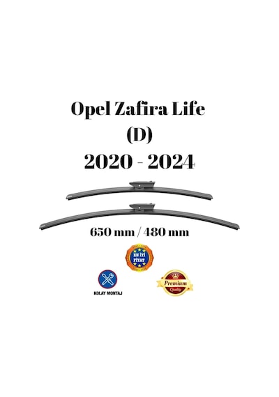 Opel Zafira Life D 2020 2021 2022 2023 2024 Uyumlu Ön Cam Silecek Süpürgesi Takımı 650/480mm Silbak Sb2619d