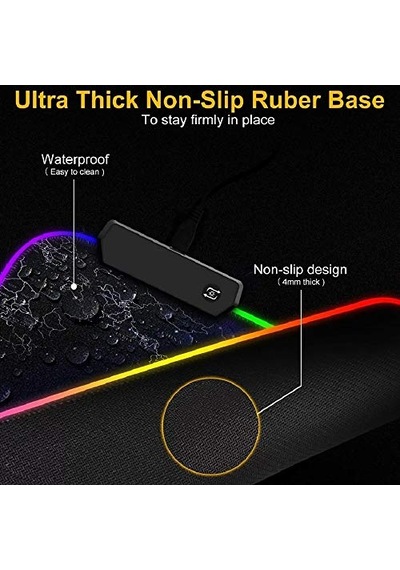 Büyük Oyuncu Rgb Mousepad &amp Amp Klavye Pad World Map Desenli Işıklı 80x30cm Pad
