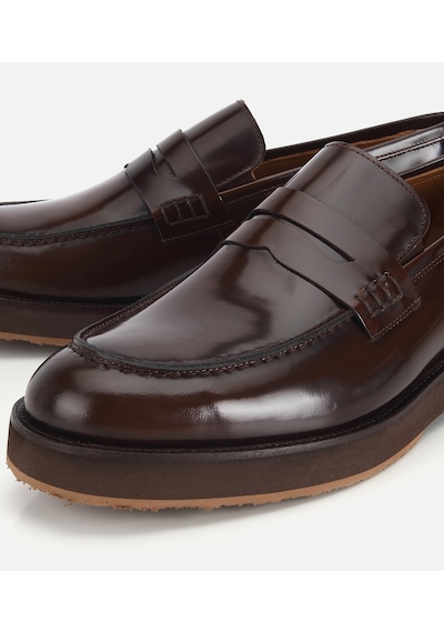 Hotiç Erkek Açma Deri Kahverengi Kalın Tabanlı Klasik Loafer