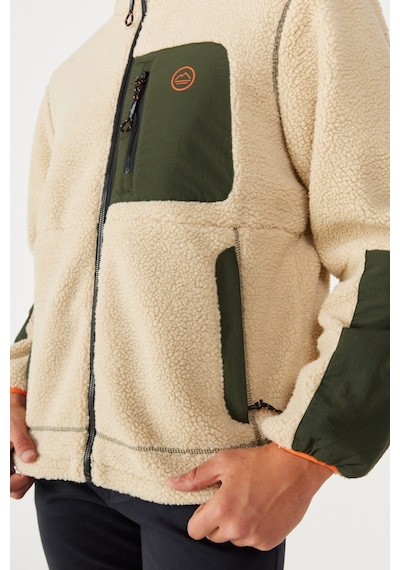 Wrangler Regular Fit Normal Kesim Dik Yaka Ekru Sherpa Ceket W232218104 Ecru
