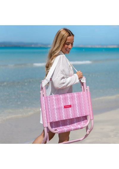 Flamingueo Alçak Katlanabilir Plaj Sandalyesi Bambina Pink Pembe
