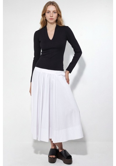 Hiccup Busem Slim Fit V Yaka Uzun Kollu Bluz Siyah