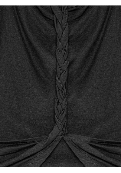Dilvin 21246 Degaje Yaka Top-siyah
