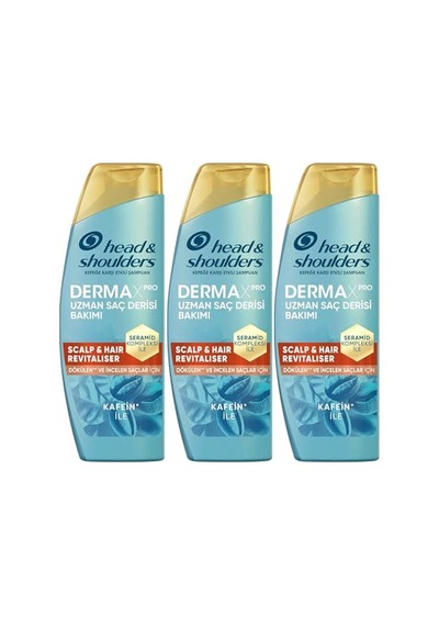 Dermaxpro Scalp & Hair Revitaliser Dökülme Ve Kepek Karşıtı Şampuan Kafein Ve Seramid İle 300ml 3lü Paket