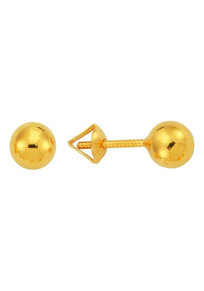 22 Ayar Altın Top Küpe Parlak 1.40 Gram