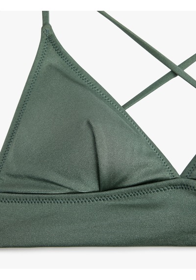 Koton Sırt Bağlama Detaylı Bralet Bikini Üst Haki 6sak10017mm