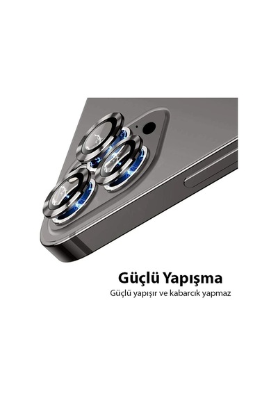 Ally İphone 13 Pro -13 Pro Max 3d Metal Çerçeveli Kamera Lens Koruyucu- 5775 Mh-hs1853-2098