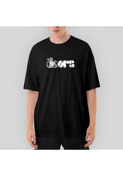 The Doors Logo Oversize Siyah Tişört Siyah