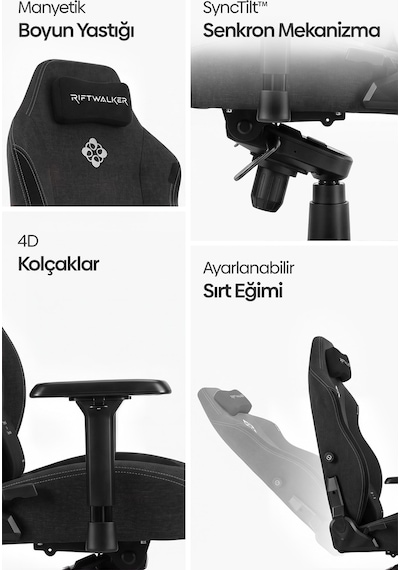 Riftwalker Ergonomik Oyuncu Koltuğu Siyah