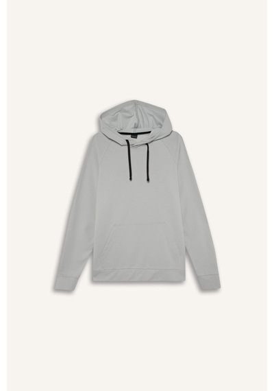 DeFacto Fit Standart Fit Kapüşonlu Sporcu  Erkek Sweatshirt - Gri D8014AX25SPGR91