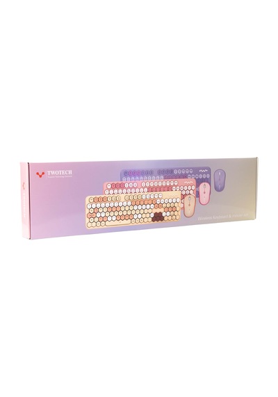Petek Görünümlü Kablosuz Renkli Klavye Mouse Seti - Retro, Sessiz, Q Türkçe Dizayn Lazer