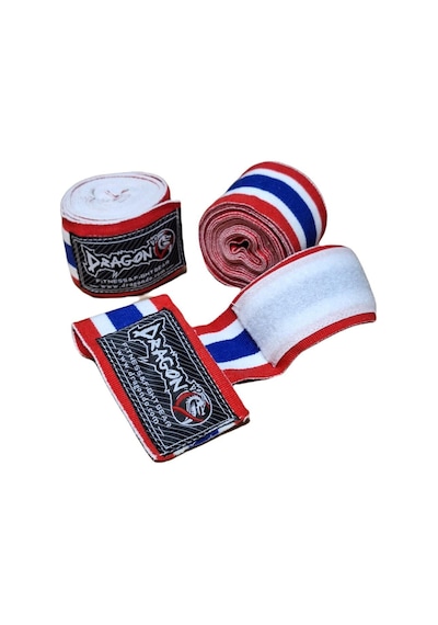Dragondo 83818 Thailand Bayraklı 3,5 Metre Elastik Bandaj Boks Bandajı Muay Thai Bandajı Kick Boks Bandajı Çok Renkli