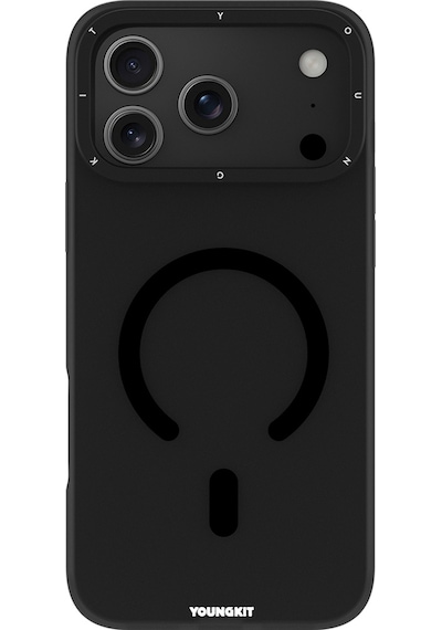 Apple Uyumlu iPhone 17 Pro Max Kılıf M-safe Şarj Özellikli Youngkit Hidden Sand Serisi Kapak Siyah Siyah