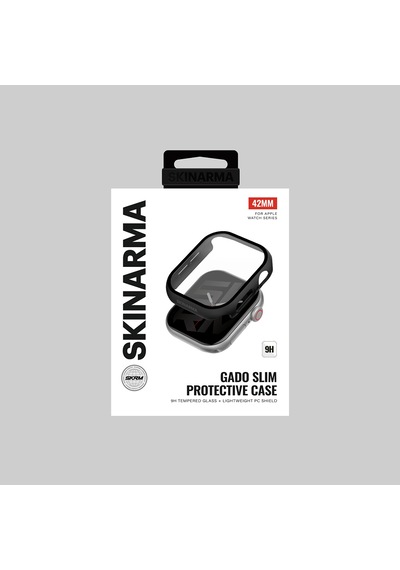 Watch 10 42mm Uyumlu Skinarma Gado Sert Silikon Kasa Ve Ekran Koruyucu Siyah