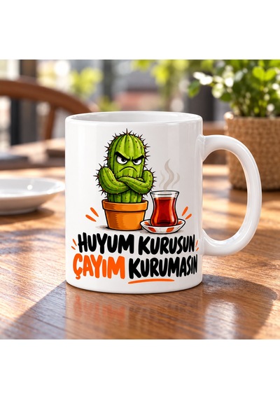 Bezos Huyum Kurusun Tasarımlı Porselen Kupa - Model 723 Nıda