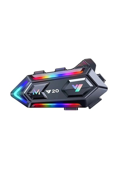 Hubrendy Kargo Vothoon Y20 Motor Kurye Kask Kulaklık Rgb Modlu Bluetooth Motosiklet Kulaklık 5.3 Blu