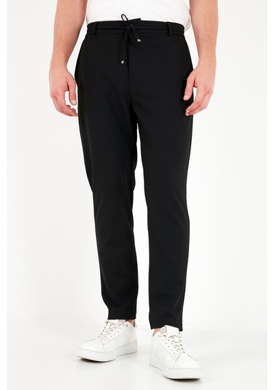 Buratti Regular Fit Belden Bağlamalı Düz Paça Pantolon Erkek Pantolon Cf26w6111111 Siyah