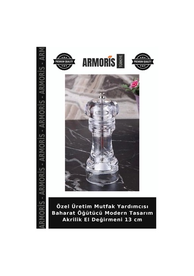 Özel Üretim Mutfak Yardımcısı Baharat Öğütücü Modern Tasarım Akrilik El Değirmeni 13 Cm Çok Renkli