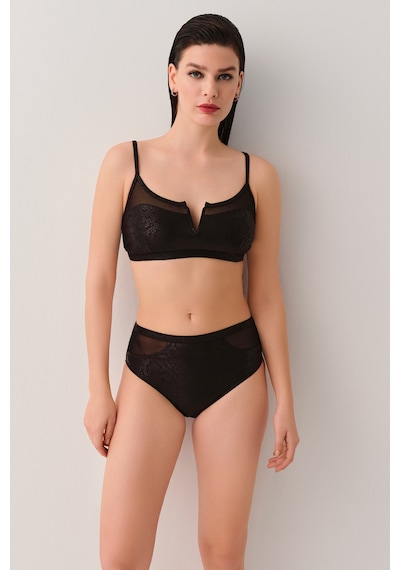 Suwen Sirius Tül Detaylı Bikini Üst Sb25755012012 Siyah