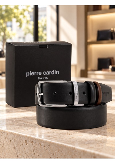 Pierre Cardin Erkek Çift Taraflı Siyah-kahve %100 Hakiki Deri Kemer Siyah - Kahverengi