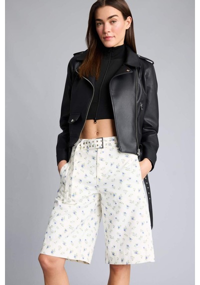 Defacto Afra X Defacto Normal Bel Gabardin Bermuda H2627ax26smwt84 Beyaz-wt84