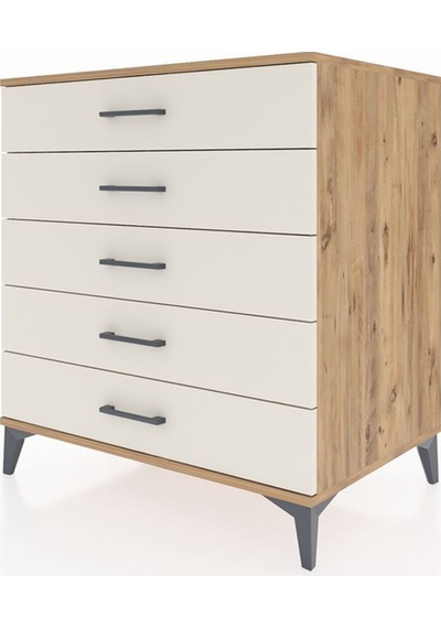 Kronos Şifonyer 5 Çekmeceli 88x59x96 Çam-aytaşı Atlas Çam