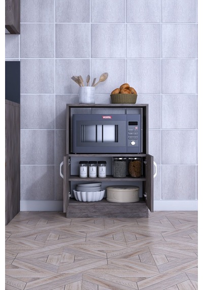 Rafineri Makro Dolap Çok Amaçlı Mikrodalga Fırın Dolabı Mdf Gri Rafineri Makro Dolap Çok Amaçlı Mikrodalga Fırın Dolabı Mdf Gri