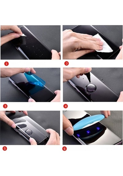 Samsung Uyumlu Galaxy S21 Full Uv Liquid+Uv Işık 3Dkırılmaz Cam Ekran Koruyucu Şeffaf