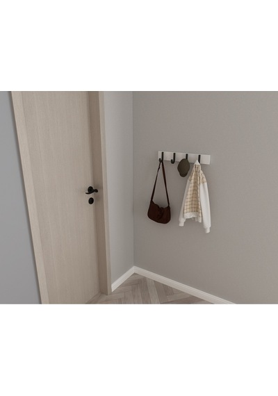 Hepsi3boyutlu Modern Duvar & Kapı Baston Askılık - 4 Adet Siyah J Askılık - Model No : 6 Siyah