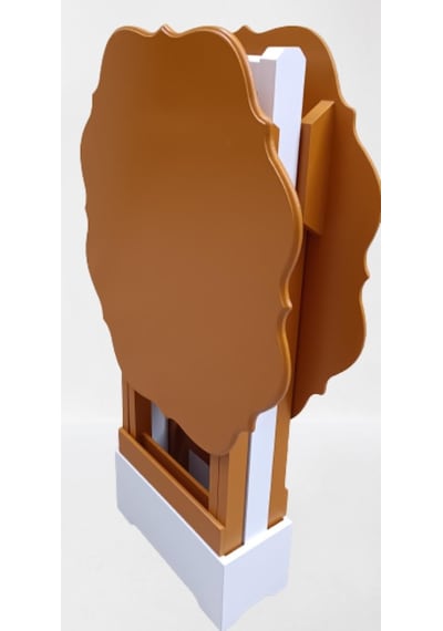 Çanta Zigon Sehpa Yonca Model İkili Takım Ahşap Mdf Hardal Renk Uyumu El Yapım