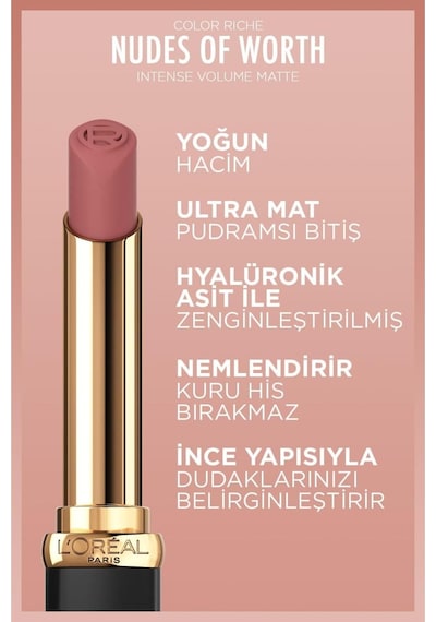 Color Riche Intense Volume Matte Ruj - 550 Nude Unapologetic Çok Renkli