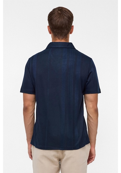 Süvari Lacivert Regular Desenli Polo Yaka Tişört-38364 Lacivert