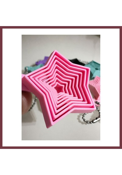 Storeşahin 3d Baskı Yıldız Fidget Anahtarlık - Hareketli Stres Oyuncağı Ve Çanta Aksesuarı-pembe Shn0720