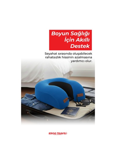 Viscofoam Lux Ortopedik Seyahat Yastığı Visco Boyun Destekli Seyahat Yastığı - Mavi| Ergo Travel