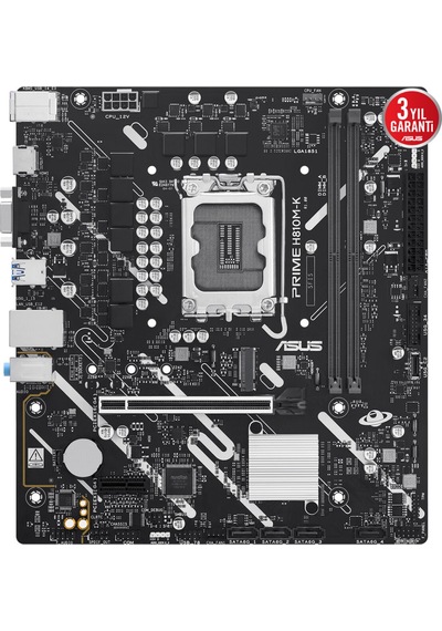 Asus Prıme H810m-k, 2xddr5, M.2, Hdmı, D-sub, Lga1851 Soket, Atx Anakart