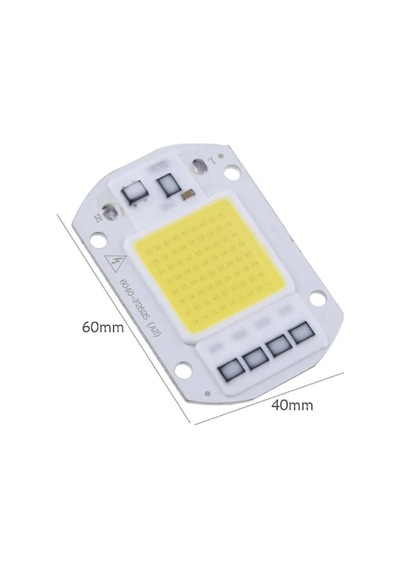 Mlsemfaelektronik-Beyaz 220V Projektör Cob Led 50W Driver Çipli