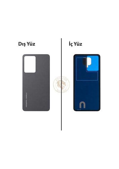 General Mobile 24 Pro Gri Arka Kapak Arka Cam Batarya Kapağı Lazer Kesim Kapak Pil Kapağı Back Cover Çok Renkli