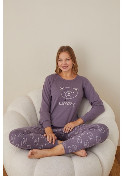 Boyraz Lindros Kadın Pamuk'lu Düğme Yaka Raporlu İnterlok Kışlık Pijama Takımı 05006 - 1 Adet Mor Boyraz Lindros Kadın Pamuk'lu Düğme Yaka Raporlu İnterlok Kışlık Pijama Takımı 05006 - 1 Adet Mor