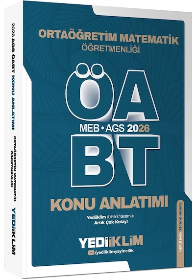 Yediiklim Yayınları 2026 Meb Ags Öabt Ortaöğretim Matematik Öğretmenliği Konu Anlatımı