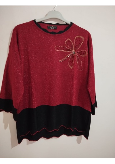 Anne Moda Ankara Üstün Kalite, Kaşmir-pamuk-viskoz Karışımlı Şık Kazak/bluz Kırmızı