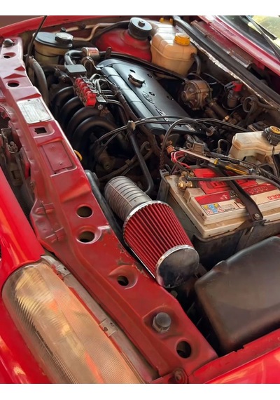 Ford Escort Uyumlu Spor Açık Hava Filtresi Krom Başlı Kırmızı Renk