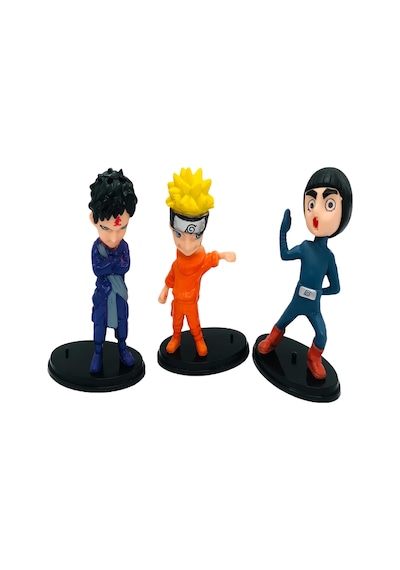 Naruto Shippuden Anime Figür Karakter Rock Lee Naruto Uzumaki Gaara 3 Lü Oyuncak Seti