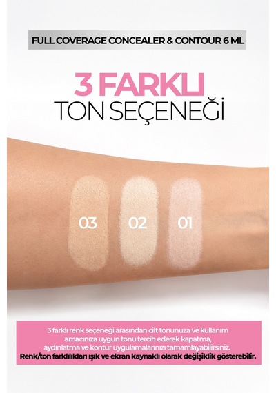 Full Coverage Concealer & Contour Sünger Uçlu Kapatıcı & Kontür 01 6 Ml Pink
