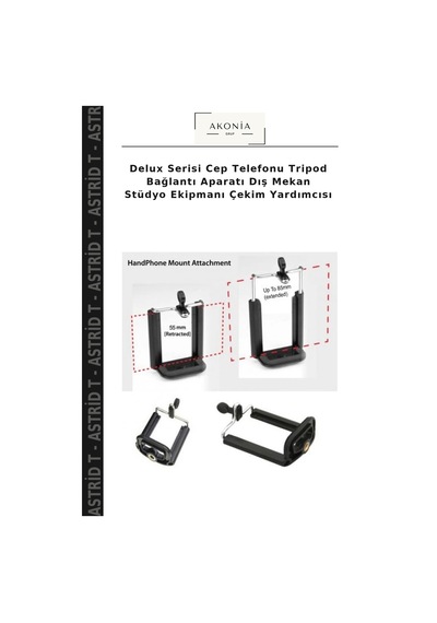 Delux Serisi Cep Telefonu Tripod Bağlantı Aparatı Dış Mekan Stüdyo Ekipmanı Çekim Yardımcısı