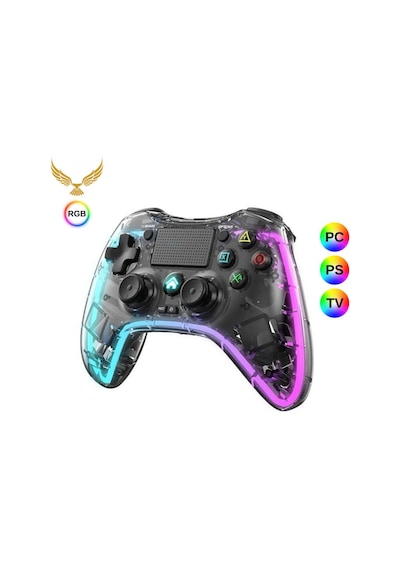 Leons Rgb Gamepad Oyun Kolu Şeffaf 1000 Mah Kablosuz Ps3-ps4-tv-pc-ios Uyumlu Wirelles