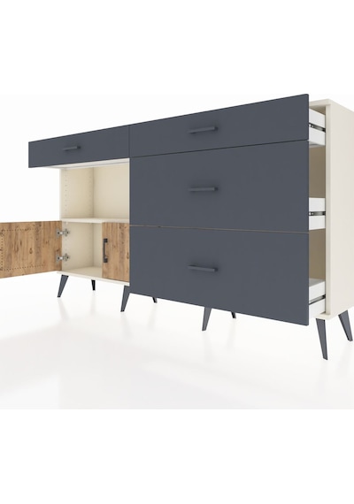 Arges Konsol Tek Raflı 4 Çekmeceli 2 Kapaklı 176x30x99 Aytaşı-çam Aytaşı-çam/antrasit Arges Konsol Tek Raflı 4 Çekmeceli 2 Kapaklı 176x30x99 Aytaşı-çam Aytaşı-çam/antrasit