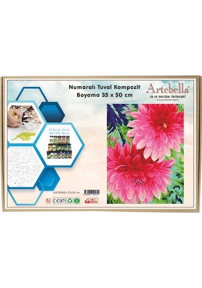 Artebella Numaralı Tuval Kompozit Boyama Antb0004 "Çiçek" 35X50 C